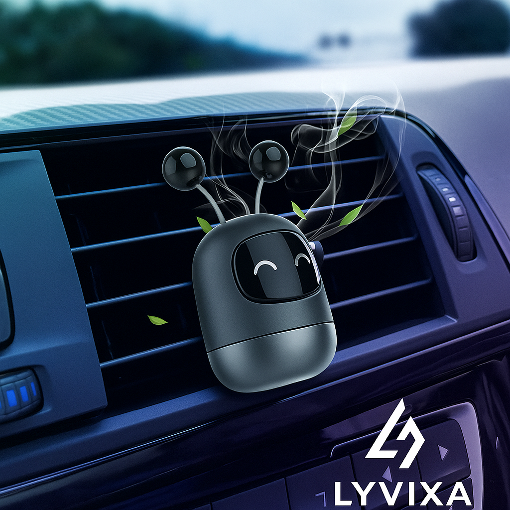 Cute Robot Aromatherapy Auto Air Outlet Perfume Long-Lasting Fragrance Clip Diffuser + Solid Car Perfume