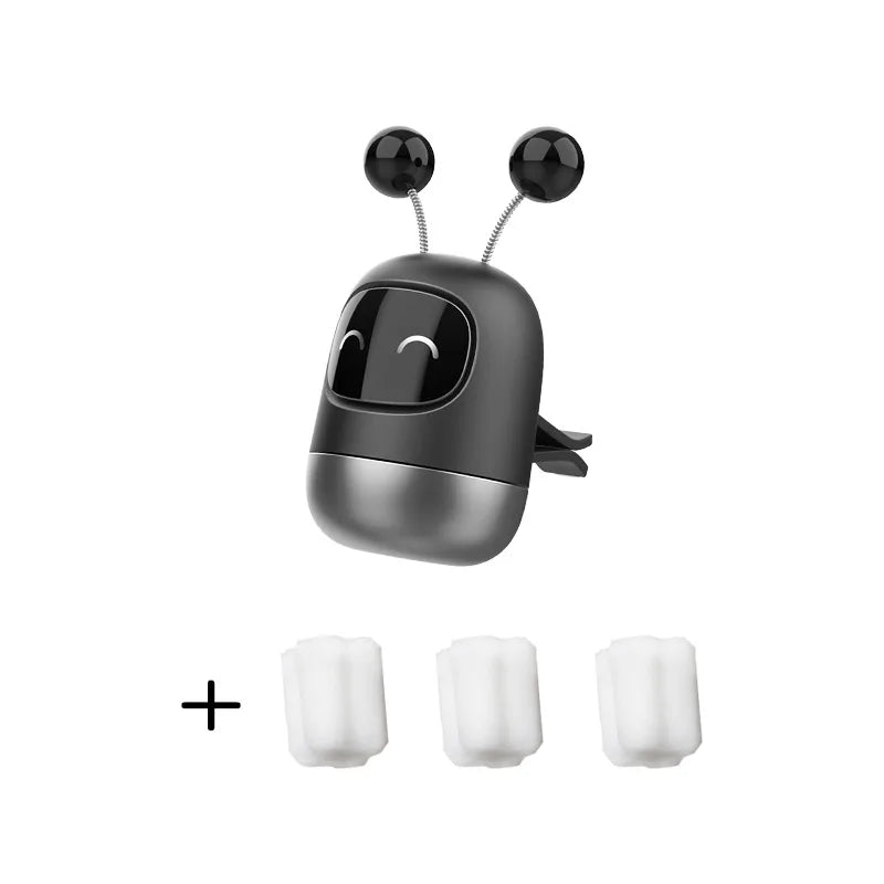 Cute Robot Aromatherapy Auto Air Outlet Perfume Long-Lasting Fragrance Clip Diffuser + Solid Car Perfume