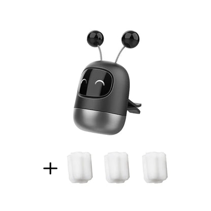 Cute Robot Aromatherapy Auto Air Outlet Perfume Long-Lasting Fragrance Clip Diffuser + Solid Car Perfume