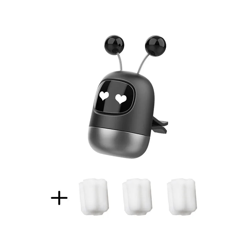 Cute Robot Aromatherapy Auto Air Outlet Perfume Long-Lasting Fragrance Clip Diffuser + Solid Car Perfume